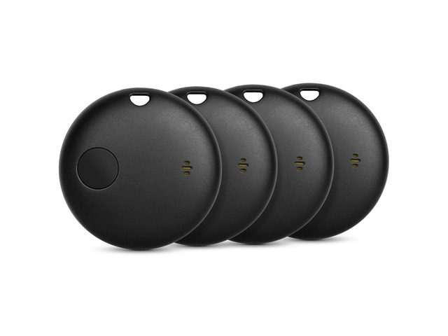 Smart tag-4 Pack Bluetooth Tracker Work with Apple Find My (iOS Only).Item Finder for Keys, Wallet,Backpack, Luggage (4P Black)