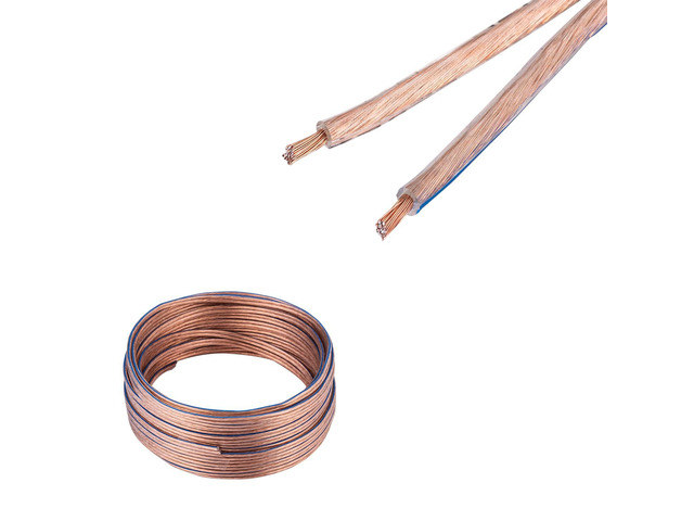 Speaker Wire 14 Gauge 14/2 Conductors CCA (Copper Clad Aluminum) Transparent Low Voltage Clear Cable for Home Theater, Car Audio, LED and More 50ft