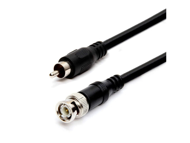 RG59U 50 Feet BNC Male to RCA Male, 75 Ohm, Coaxial BNC to RCA Video Cable, Black, (453-N)