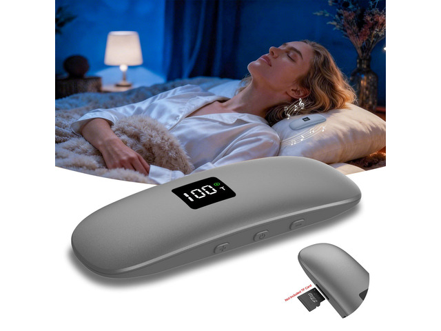 Bone Conduction Under Pillow Speaker, Bluetooth 5.3 Sleep Device Ultra-Thin Mini Sleep Speaker with LED Display TF Card Auto-Off Timer, Private...