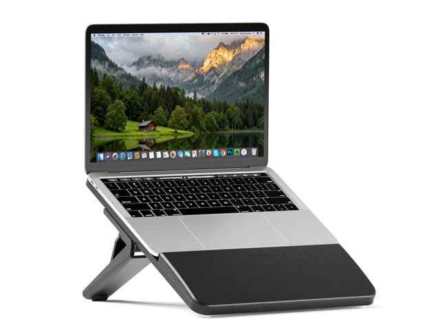 Adjustable Bamboo Laptop Stand,Portable Computer Riser,Ergonomic Notebook Mount with Wrist Rest,Compatible with 9.8-15'' All Laptops,MacBook Air...