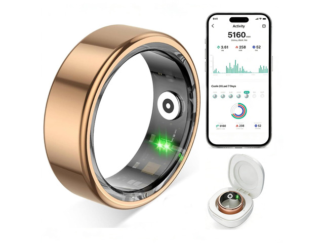 Smart Ring for Women Men,Fitness Tracker Ring with Heart Rate, Sleep Monitoring, Blood Oxygen, Step Counting for iOS and Android, No Subscription...