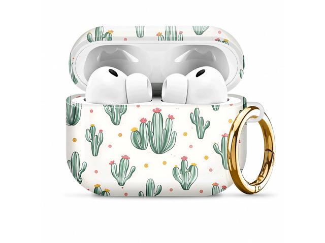 Compatiable with AirPod Pro 3 Trendy Case with Keychain Shockproof and Full Coverage, Unique Pattern Design for 3rd Gen Airpod Pro(Cactus Pink...