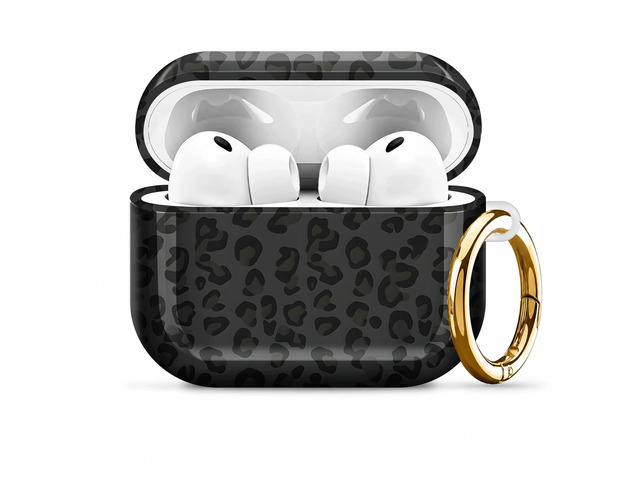 Compatiable with AirPod Pro 3 Trendy Case with Keychain Shockproof and Full Coverage, Unique Pattern Design for 3rd Gen Airpod Pro(Black Leopard)