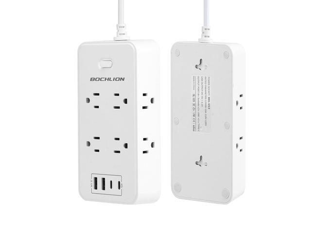 Power Strip, 6-Foot Surge ProtectorExtension Cord with Multiple Outlets, 8 Outlets 4USB Ports (2 USB-C) for Home Office (White)