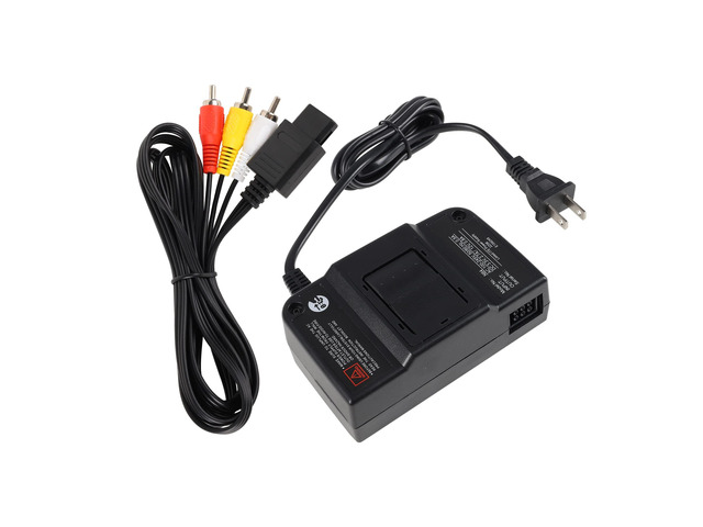 N64 Power Supply and AV Cable, Replacement AC Power Adapter and AV Composite Video Cable Compatible with Nintendo 64