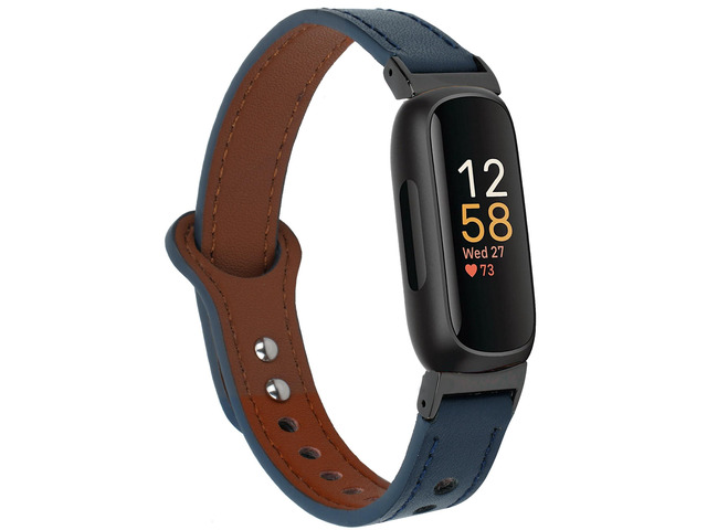 Leather Bands Compatible with Fitbit Inspire 3 Wristbands for Women Men, Waterproof Strap Genuine Leather Replacement Wristband for Inspire 3...