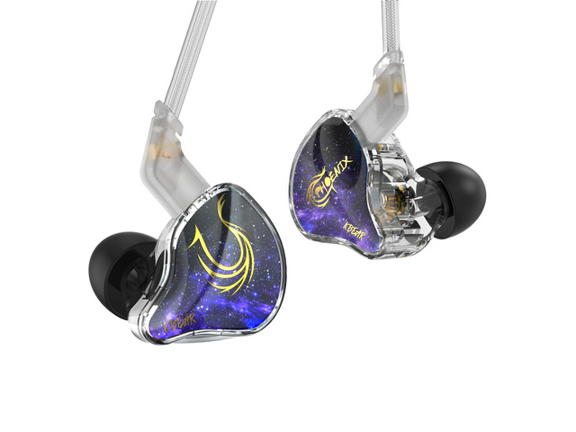KBEAR Phoenix Wired Earbuds IEMs, Purple with Mic in Ear Headphones with 10mm DD+PET Driver, Stereo Clear Sound Gaming Headphones, in Ear Monitor...