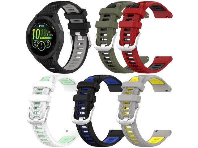 Replacement Sport Strap for Garmin Forerunner 265S/ 255S/ 255S Music/Venu 3S/Venu 2S Watch Bands for Women & Men 18MM Breathable Silicone Wristbands...