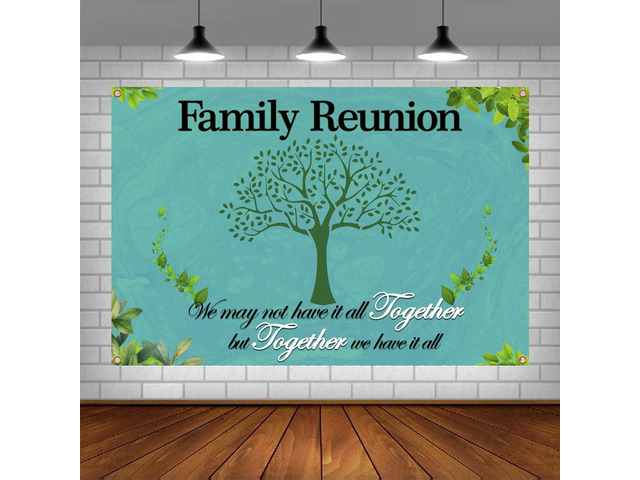 Family Reunion Backdrop Banner - We Are Family - 6 X 4 Ft Background for Housewarming/Adoption/Gathering Party Decorations