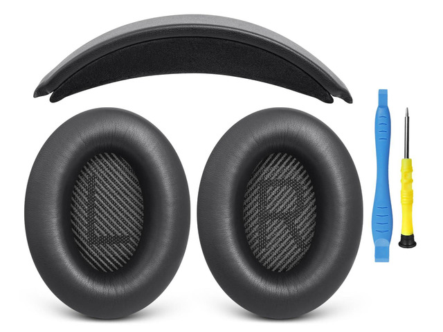 Replacement Kit for for Bose QC35 & QC35 ii (QuietComfort 35 II)-Black Ear Pads Cushions + Headband, Extra Comfort, Repair Part, Easy DIY...