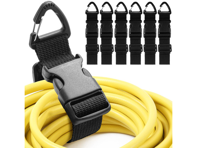 6 Pack 1.5 x 22 Inch Adjustable Extension Cord Holder Organizer with Triangle Clips Heavy Duty Storage Straps Extension Cord Hanger for Men...