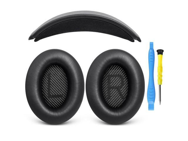 Ear Pads & Headband Replacement Kit for Bose QC35/QC35 ii - Black Earpads Ear Cushions & Headband, DIY Repair Part with Tool, for QuietComfort35...