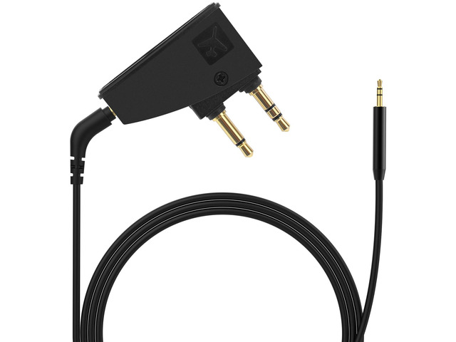 Airplane Headphone Adapter Comes with 2.5mm to 3.5mm Male Audio AUX Cable, Golden Plated 3.5mm Jack for Airplane/Home TV/Gym/Boats/Car, Foldable...