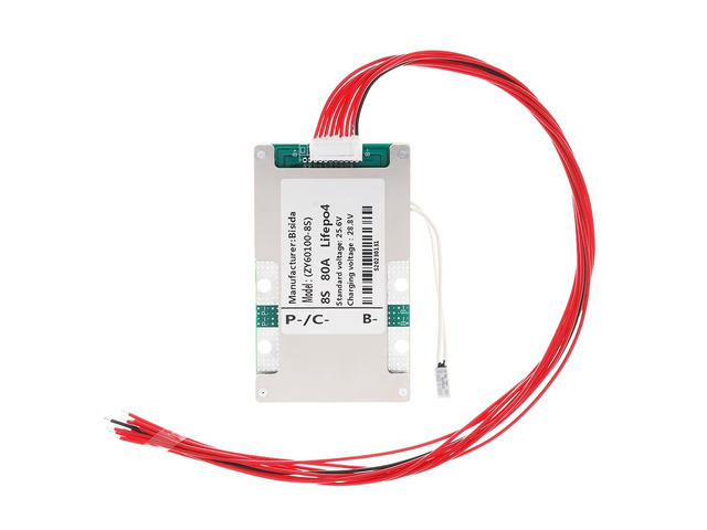 8S BMS 25.6V 80A Lifepo4 Battery Management System PCB Protection Board with Balance Wire and NTC,Ten Functional protections, Common Port, for...