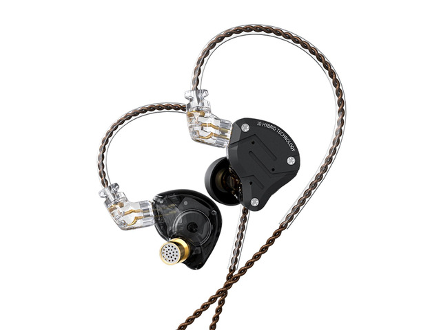 KZ ZS10 Pro 4BA+1DD in Ear Monitor Headphones 5 Driver HiFi Metal Earbuds Headphone Noise Cancelling IEM Earphone with 2 Pin Detachable Cable