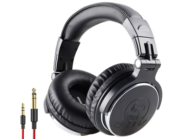 Over-Ear Professional Wired DJ Headphones - 50mm Neodymium Drivers, Closed Back, Plush Comfrasoft Ear Cushions, 8-Way Adjustable Earpads, Foldable,...