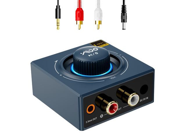 LDAC Bluetooth 5.3 Receiver for Home Stereo/Speaker with AUX 3.5mm/RCA Bluetooth Audio Receiver with Volume Control, HiFi Wireless Audio Adapter...