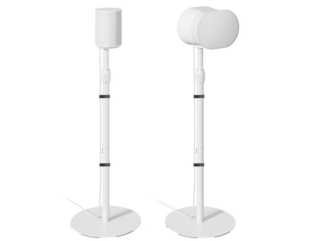 Speaker Stands Pair for Sonos Era 100, 100 SL, 300, External Cable, White 31.4'42' lockable height, Only compatible with Sonos Era...
