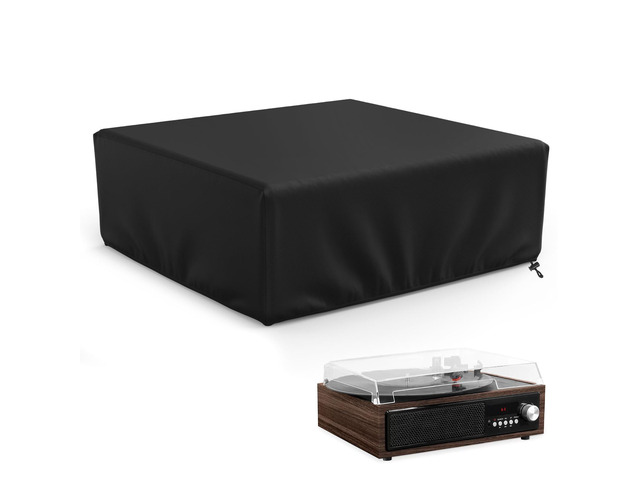 Record Player Turntable Cover Turntable Dust Cover Suitable for Universal Record Players 18'L x 15'W x 5.5'H Black