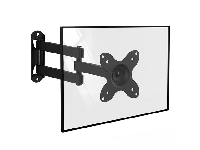 Small TV Wall Mount, 19-30', 33 lbs Full motion swivel tilt with 1.75-15' extension, VESA 75x75 & 100x100, single-stud mount