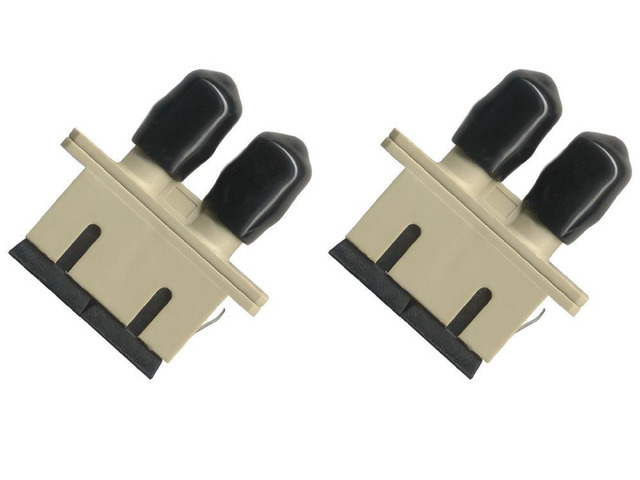 (2 Pack Fiber Optic Adapter Coupler SC to ST Multimode Duplex
