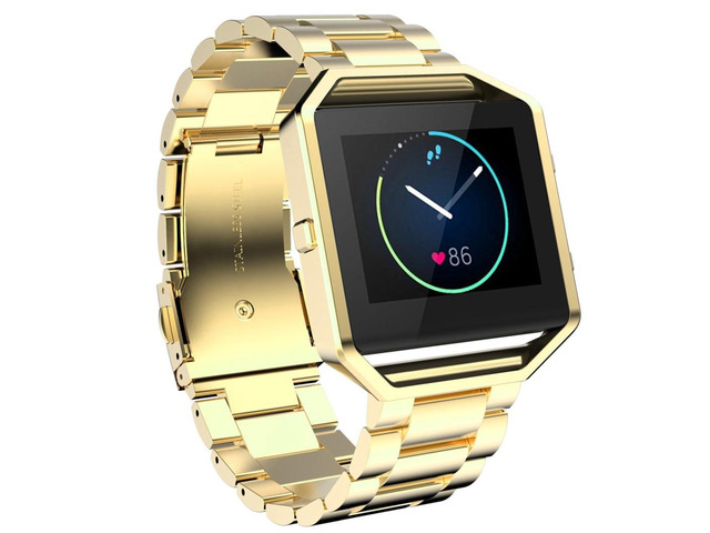 Compatible for Fitbit Blaze With Frame - Stainless Steel Adjustable Metal Wristband Bracelet Replacement Strap for Smart Watch - for Women and Men