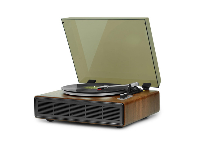 Vinyl Record Player with Bluetooth Input and Output, 3Speed Turntable with Builtin Speakers, RCA and AUX Connections, Retro Design for Home Audio