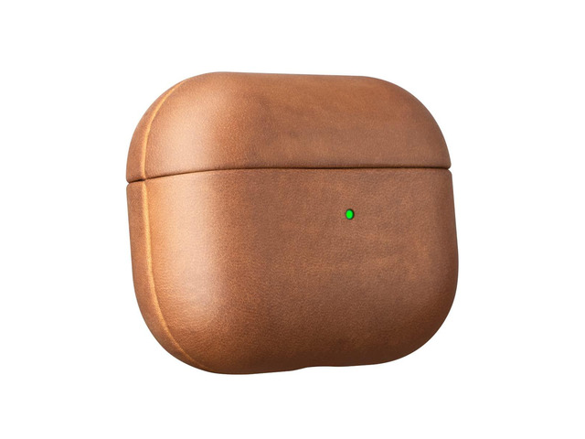 for AirPods Pro Case Leather Cover, Vintage Patina Indiana-Jones Style Leather Case for AirPods Pro 1st Gen 2019, Handcrafted, Tan Brown