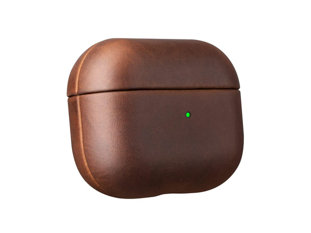 for AirPods Pro Case Leather Cover, Vintage Patina Indiana-Jones Style Leather Case for AirPods Pro 1st Gen 2019, Handcrafted, Dark Brown