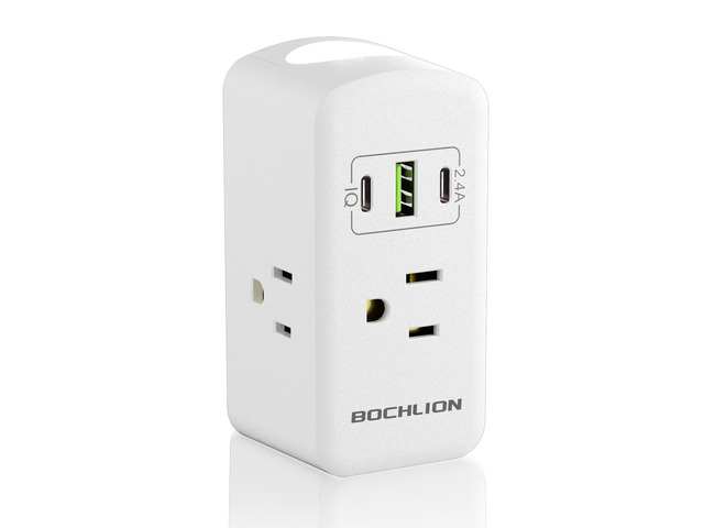 Multi Plug Socket Extender with Night Light and USB Surge Protector, 3 USB Wall Chargers, Suitable for Wide spacing sockets for Travel, Home, and...