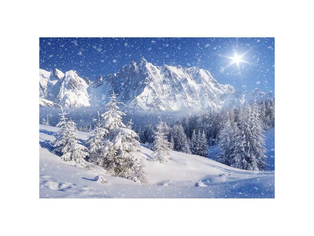 Winter Forest Backdrop Mountain Landscape Background 10x6.5ft Winter Photography Background Dreamy Flying Snow Scene Snowy Pine Forest Wonderland...
