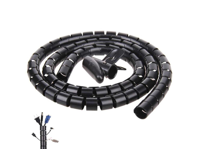 20FT Spiral Winding Cable Management Pipe Wire Wrap Line Coiled Tube, 1.1' Diameter Flexible Cord Covered Protective Bundler Sleeve Hose for...