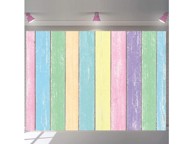 Easter Colorful Wood Photography Backdrops 10X8FT Easter Pastel Rustic Wooden Background Boy Girl Baby Shower Birthday Party Decorations Banner...