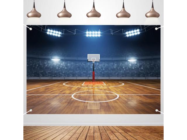 Basketball Court Spotlight Scene Backdrop Banner - Photography Background for Studio, Party Decoration, Event Setup 72x43 Inch