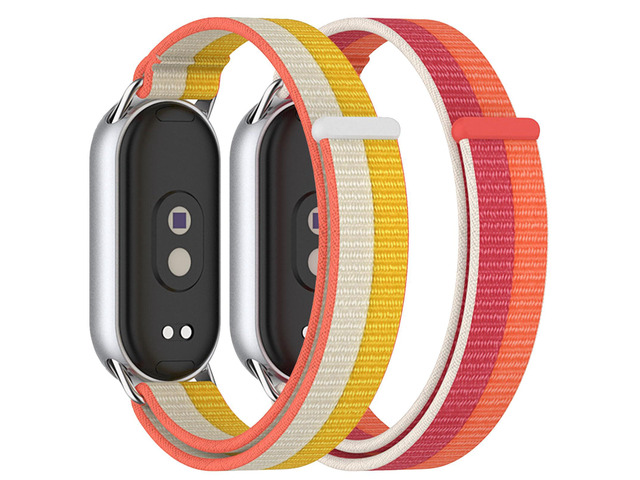 2-Pack Bands Compatible with Xiaomi Smart Band 10/9/8 Strap, Adjustable Breathable Double-Layer Woven Replacement Strap with Loop Closure, Soft...
