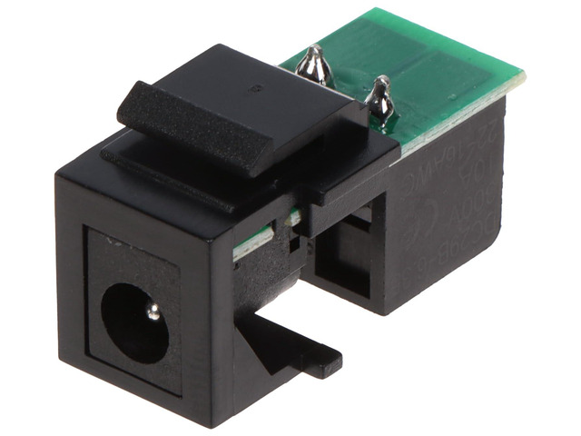 Standard 2.1mm DC Power Jack to Screw Terminals Connection, Keystone Coupler for CCTV/Security Camera Wall Plates - Black