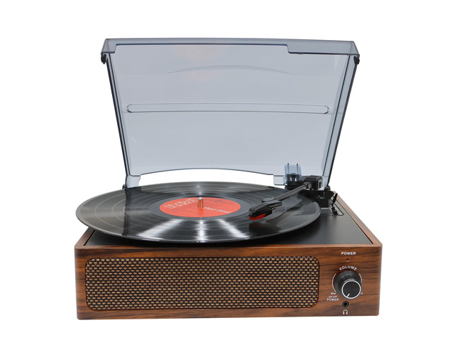 Vintage Vinyl Record Player Built-in Stereo Speakers and 3-Speed Belt-Drive for Vinyl Records,Vinyl LP Player with Enhanced Sound, Aux-in & RCA