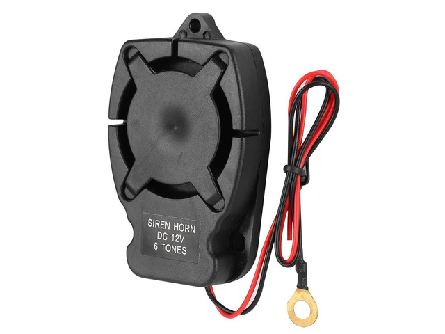 Car Alarm Siren DC 12V - Universal Vehicle Anti-Theft Alarm Speaker Horn, 6Loud Sounds 110dB Security System Replacement Accessory