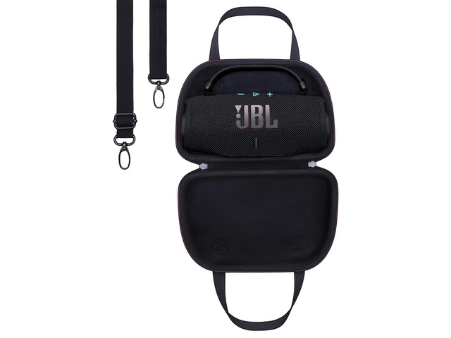 LTGEM Case Compatible with JBL Charge 6 /Charge 5 /Charge 4 Portable Speaker with Removable Strap, Black