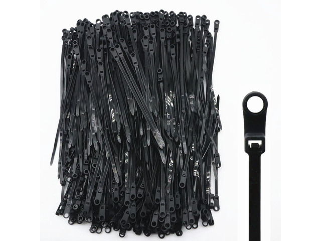 400pcs Zip Tie with Screw Hole, 6 inch Automotive Wire Self Locking Black Zip Ties Screw Zip Tie Mount (6')