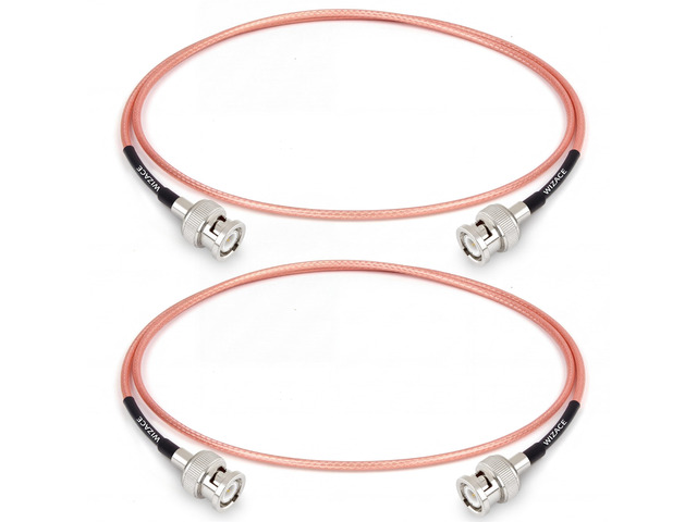 2ft BNC Male to Male Cable 2PCS, RG316 Low Loss BNC Male to Male Extension Coax Cable for Antenna Analyzer, CB Radio, Security CCTV Camera