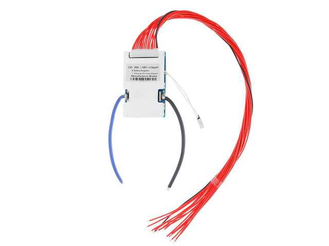 15S BMS 48V 30A Lifepo4 Battery Management System PCB Protection Board with Balance Wire and NTC,Ten Functional protections, Common Port, for 3.2V...