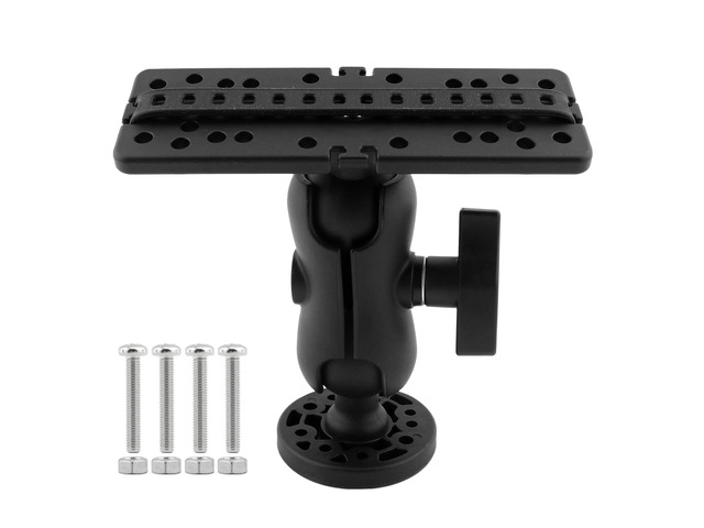 Fish Finder Mount Base, Universal 360 Rotation, Black