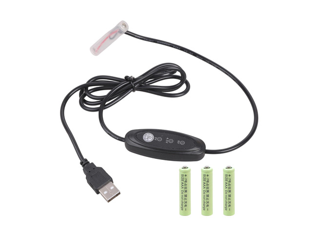 USB AAA Battery Eliminator Replace Kit, 5V 2A to 3V/4.5V/6V 3A Power Supply Converter 3 AAA Connect Cable, Power Adapter for AAA Battery