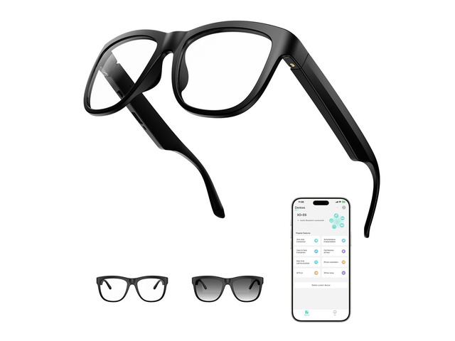 AI Smart Bluetooth Translation Glasses,Smart Glasses with 140+ Languages Online Translation and Color-Change Lens,Built-in Mic & Speakers,Anti-Blue...