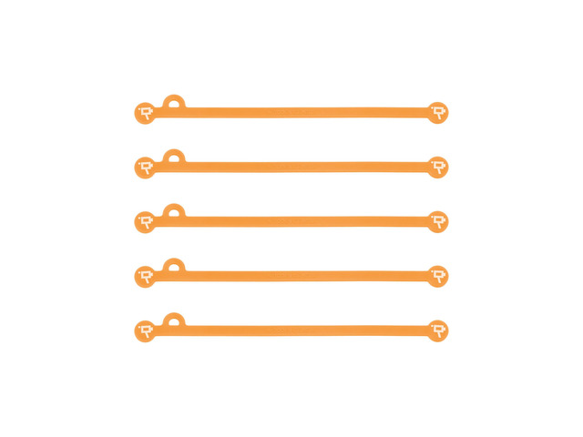 Cine Magnetic Silicone Cable Ties, Cord Organizer, Set of 5 (Neon Orange, 175mm)