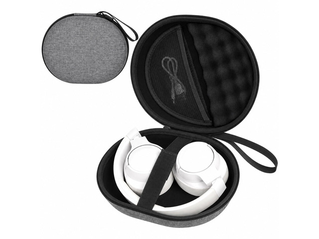 Hard Headphone Case for JBL Tune 770NC/510BT/720BT/520BT/670NC Wave Foam, Elastic Strap, Soft Lining, Mesh Pocket, Carry Handle, Folded Headphone...