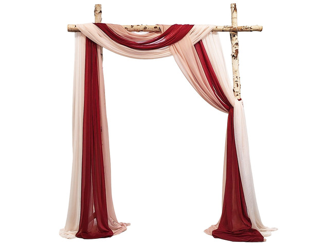 2.5x19.5 ft Wedding Arch Draping Fabric, 3 Panels Draping Fabric Arbor Drapery for Party Bridal Ceremony Backdrop Wedding Stage Reception...