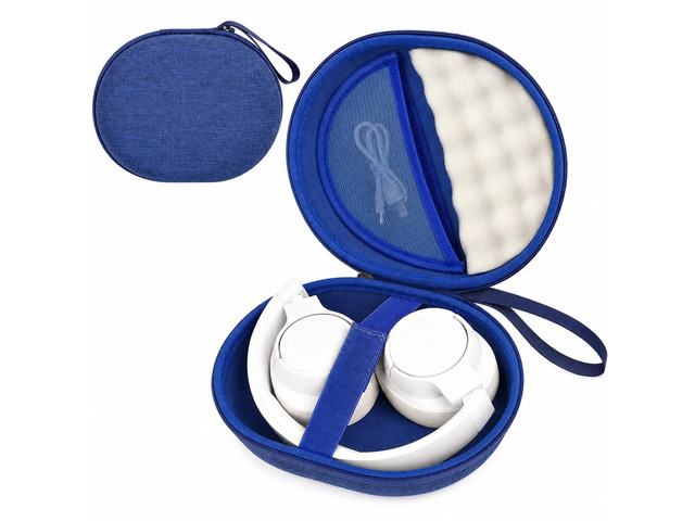 Hard Headphone Case for JBL Tune 770NC/510BT/720BT/520BT/670NC Wave Foam, Elastic Strap, Soft Lining, Mesh Pocket, Carry Handle, Folded Headphone...